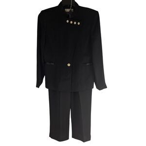 Vintage SuitsMe Womens 10‎ Black Button Front Jacket 29x28 Pants Suit